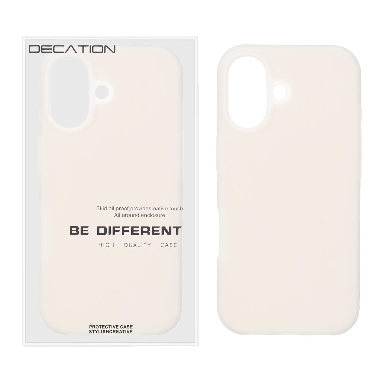 قاب Decation سیلیکونی پاستیلی Apple iPhone 17 - کرم (پک دار)